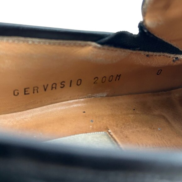 Vintage Mezlan Exotic Black Alligator Dress Shoes Men 8 Loafers Square-toe Gator - Picture 6 of 12